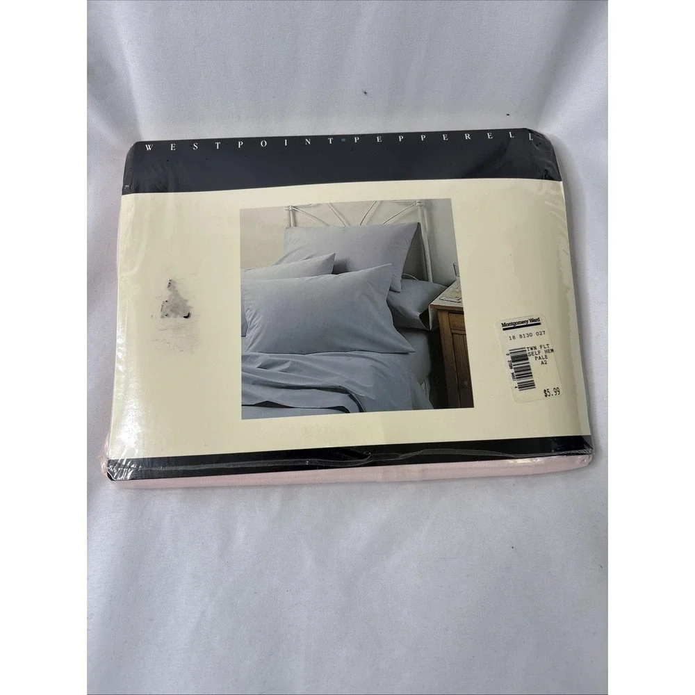 Vtg West Point Pepperell Twin Fitted & Flat Solid Sheets Pale Pink No Iron NOS